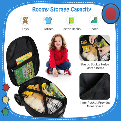 2-IN-1 Skateboard Luggage with 3 Color Lighted Wheels for Kids