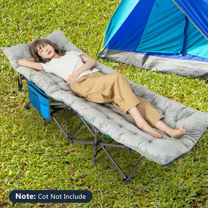 195 x 74 x 7 CM Thickened Recliner Cushion with 4 Fixing Straps, Bed Fixing Pocke
