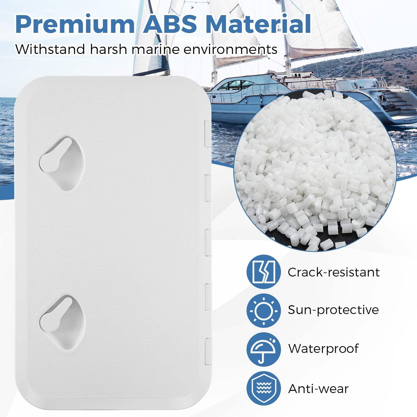 60.5 x 35.5 cm (L x W) Boat Hatch w/ 180°Lid Hinge & Non-Slip Surface