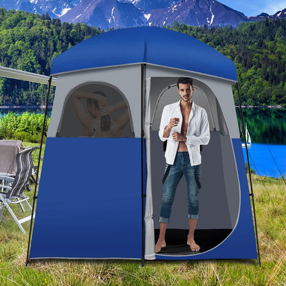 Double-Room Camping Shower Tent Changing Room Privacy Tent