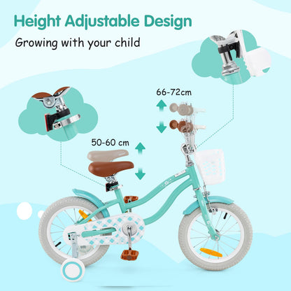 Kids Bike with Front Handbrake and Rear Coaster Brake for 3-4/3-5/4-7/4-8 Years Old