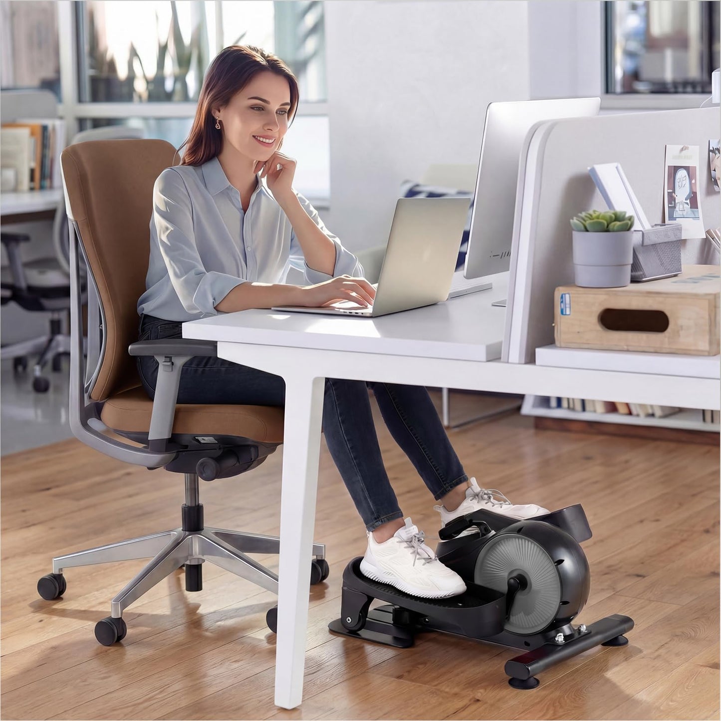 Under Desk Elliptical Pedal Exerciser, Adjustable Magnetic Resistance