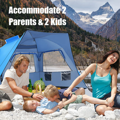 Instant Pop-up Beach Tent for 3-4 Persons Windproof Sunshade Canopy Cabana