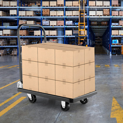 Folding Push Cart Dolly with 360° Swivel Wheels & 200KG Load