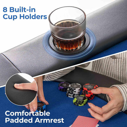 Folding Cardboard Game Table w/8 Cup Holders