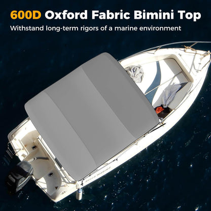 Boat Bimini Top Waterproof Fade-Resistant Oxford Canopy (240 x 215-228 x 137 cm (L x W x H)