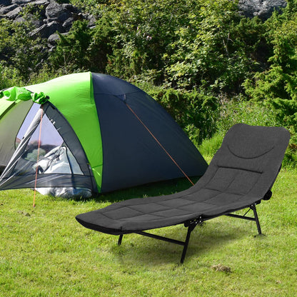 Folding Camping Cot With Detachable Mattress 360° Swivel Foot Cover