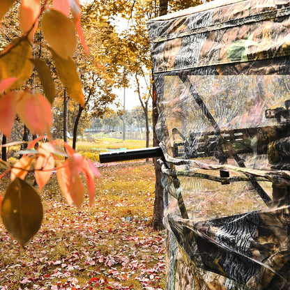 Pop Up Hunting Ground Blind 3 Person Camouflage Hunting Tent W/ Silent Slide Windows
