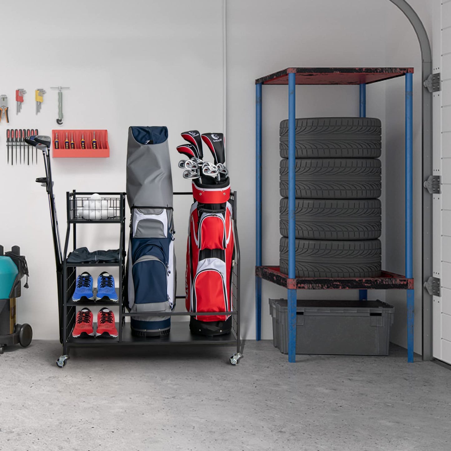 Balls and Golfing Equipment Accessories with Lockable Wheels