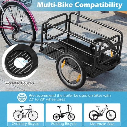 Bike Cargo Trailer with Foldable Frame & Oxford Cloth Cover