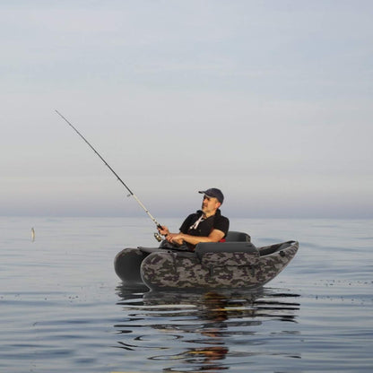Inflatable Fishing Float Tube with Inflatable Seat Adjustable Backrest