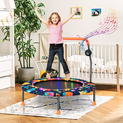 Toddler Music Trampoline with Colorful LED Lights for Kids