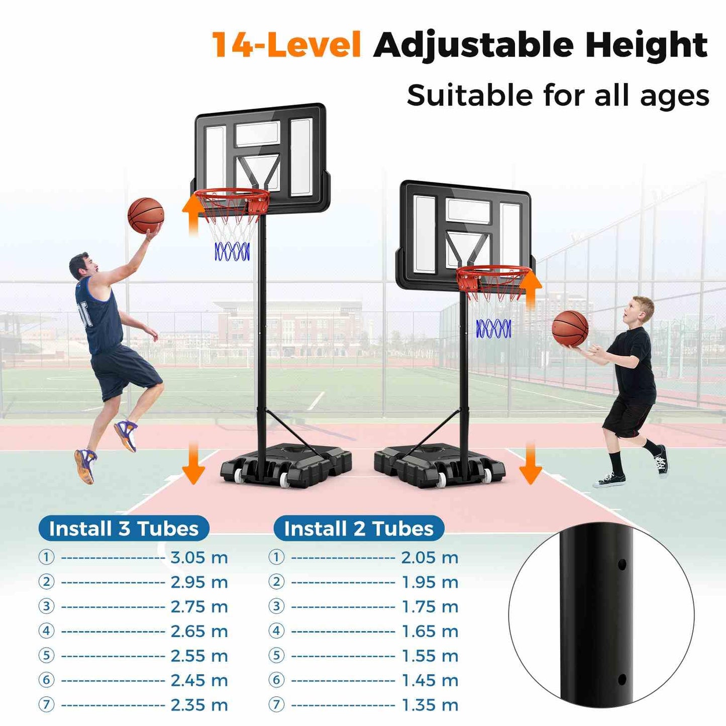 Portable Basketball Hoop for Kids Teens Adults