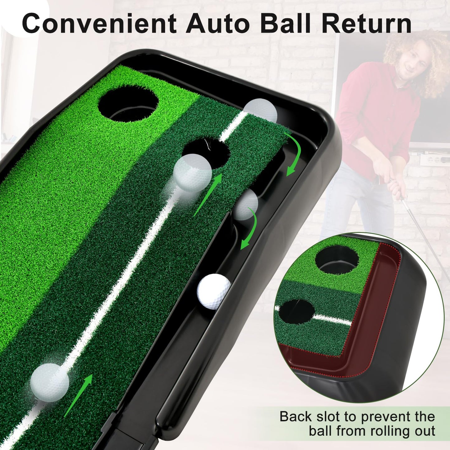 250 CM Putting Green Premium Golf Practice Turf with Simulate Grass Turf