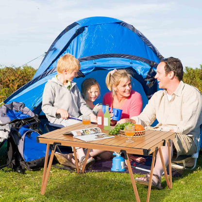Folding Camping Table w/Storage Bag and Waterproof Desktop 80kg Load Capacity