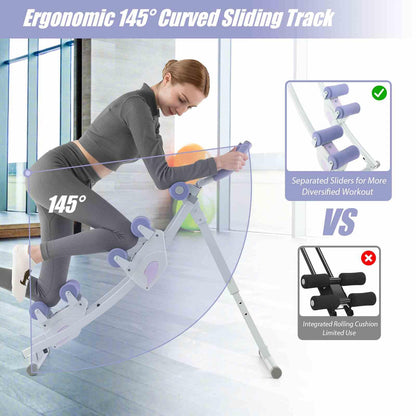 Foldable Core & Abdominal Workout Trainer with 4 Adjustable Heights