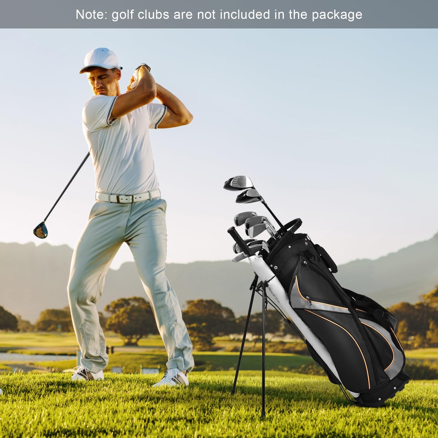 Golf Stand Bag Golf Club Bag w/ 8 Way Top Dividers
