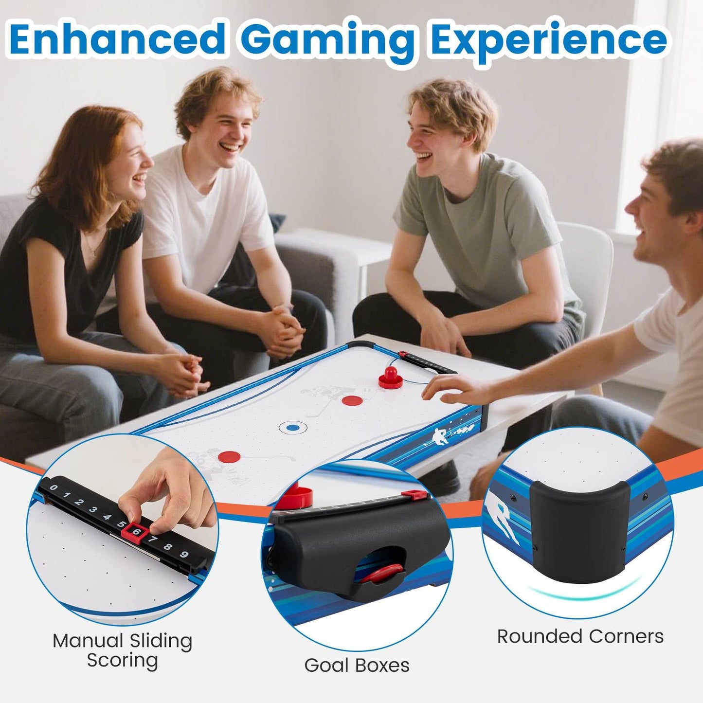 Tabletop Air Hockey Table for Adults and Kids