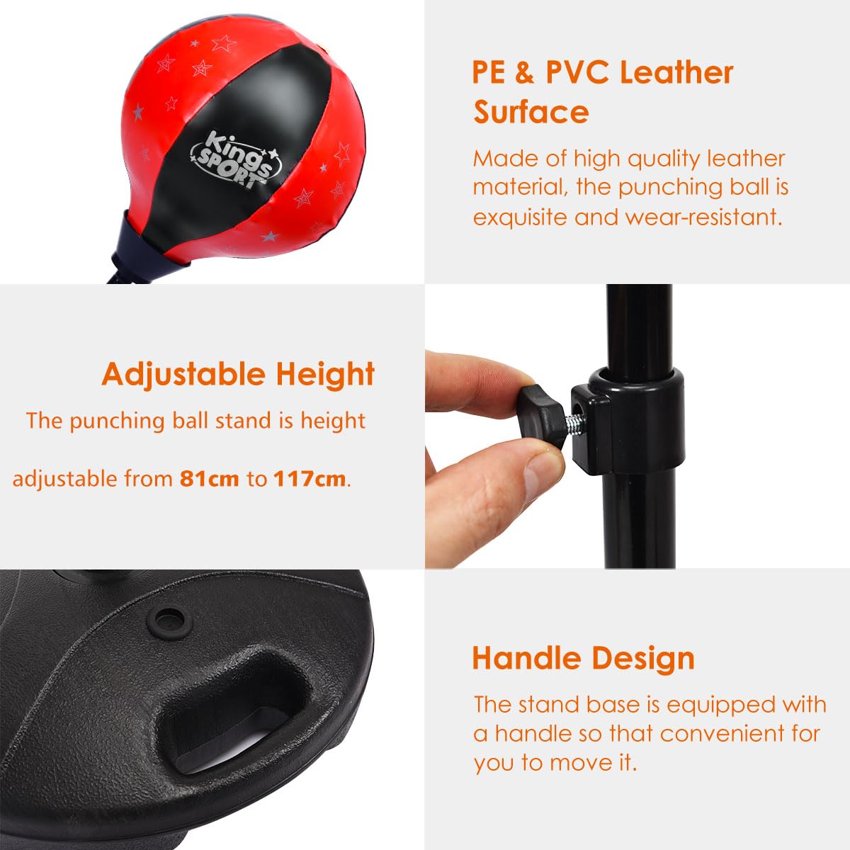 Punching Bag for Kids with Large Capacity Base for Children Over 3 Years