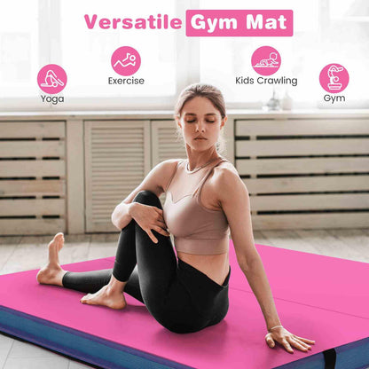 1.2m x 1.2m x 10cm Thick Bi-folding Gymnastics Tumbling Mat with PU Leather Cover