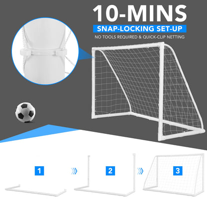All-Weather Soccer Goal with Strong PVC Frame & High-Strength Netting (1.8M x 1.2M(L x W))