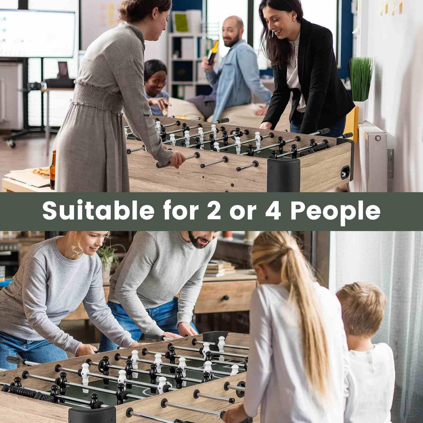 1.2m Foosball Table with Adjustable Leg Levelers for Kids and Adults for Game Rooms