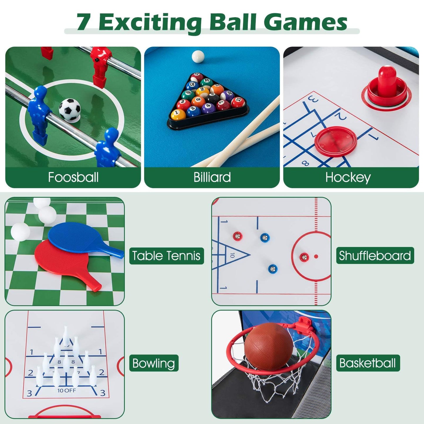 14-in-1 Combo Game Table Set for Home