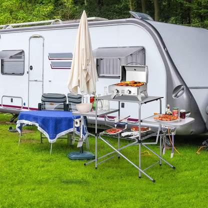 Folding Camping Table with Carry Bag Folding BBQ Table Grilling Stand