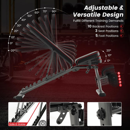 Adjustable Weight Bench With 12KG Adjustable Dumbbell Set