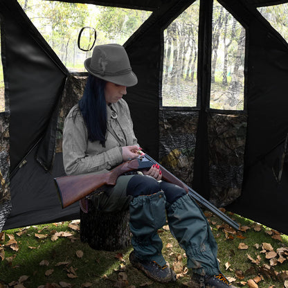 Portable Hunting Blind 3 Person Pop-up Ground Tent w/Gun Ports