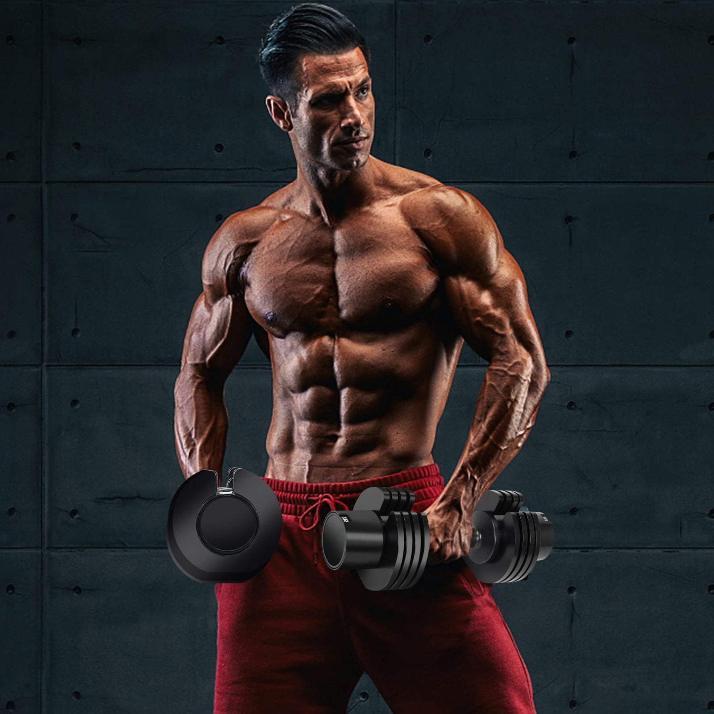 5-in-1 Adjustable Dumbbell Single Dumbbell with Adjustable & Non-Slip Metal Handle