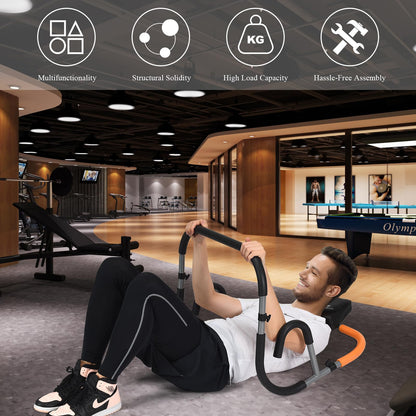 Ab Cruncher Machine Portable Ab Mat Trainer with Padded Headrest for Core Muscle Strength Sit Up Training