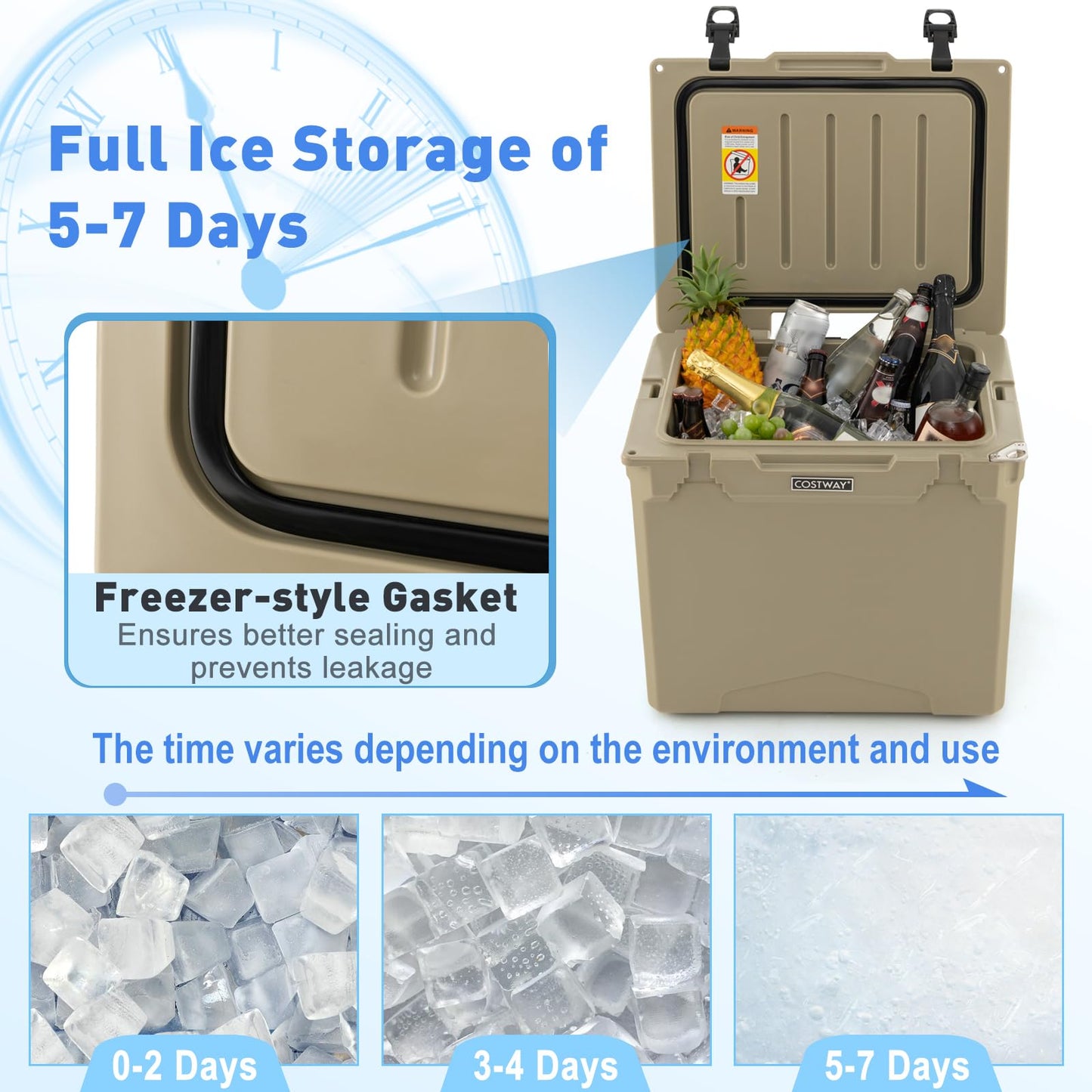 40L Hard Cooler with Built-in Bottle Opener Wheels & Handle