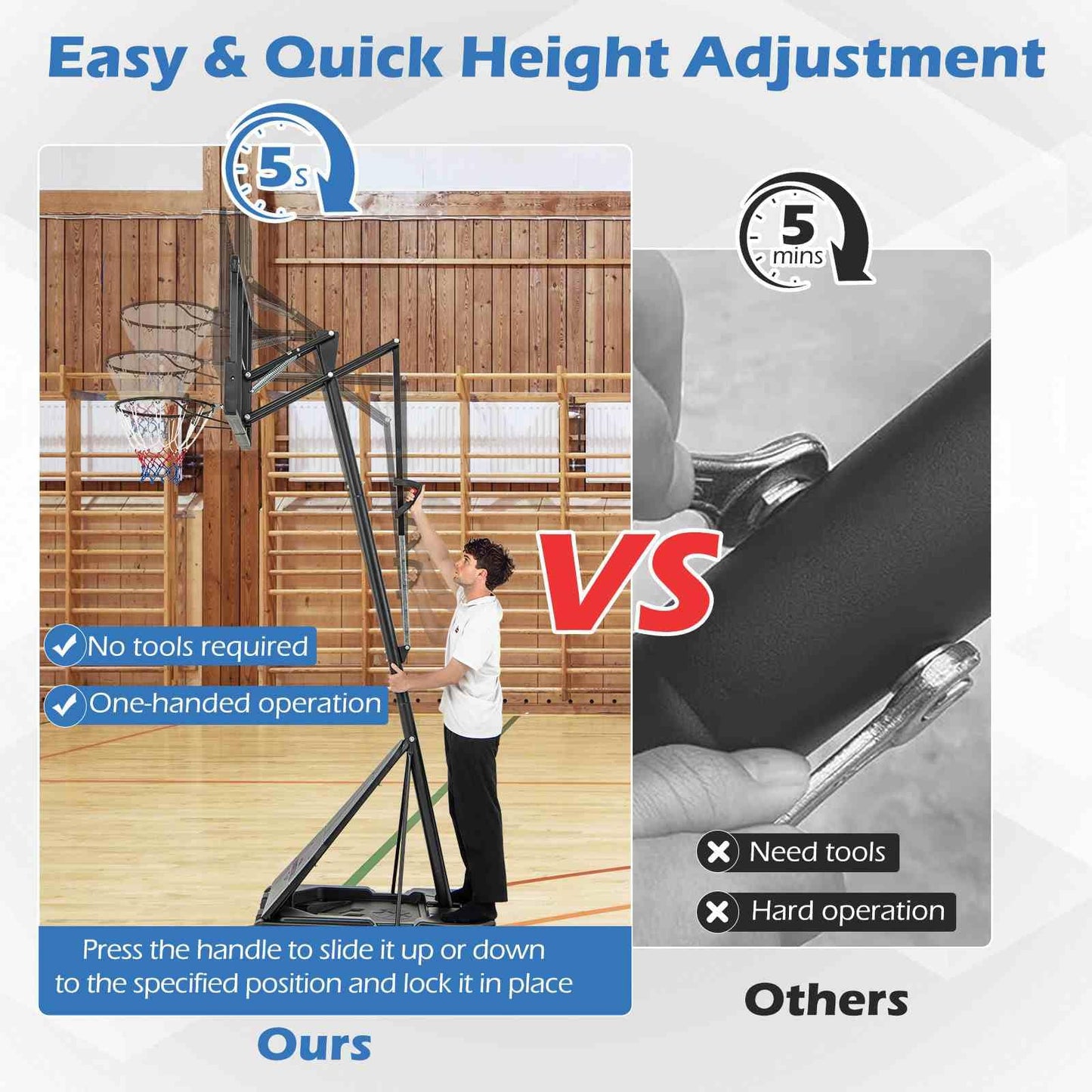 Portable Basketball Hoop for Kids Teens Adults