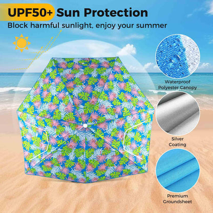 Pop up Sunshade Umbrella w/Portable Carrying Bag UPF50+ Sun Protection