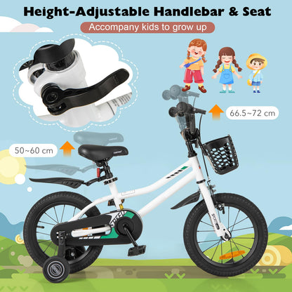 14 16 18 Inch Kids Bike with Training Wheels for Girls Boys