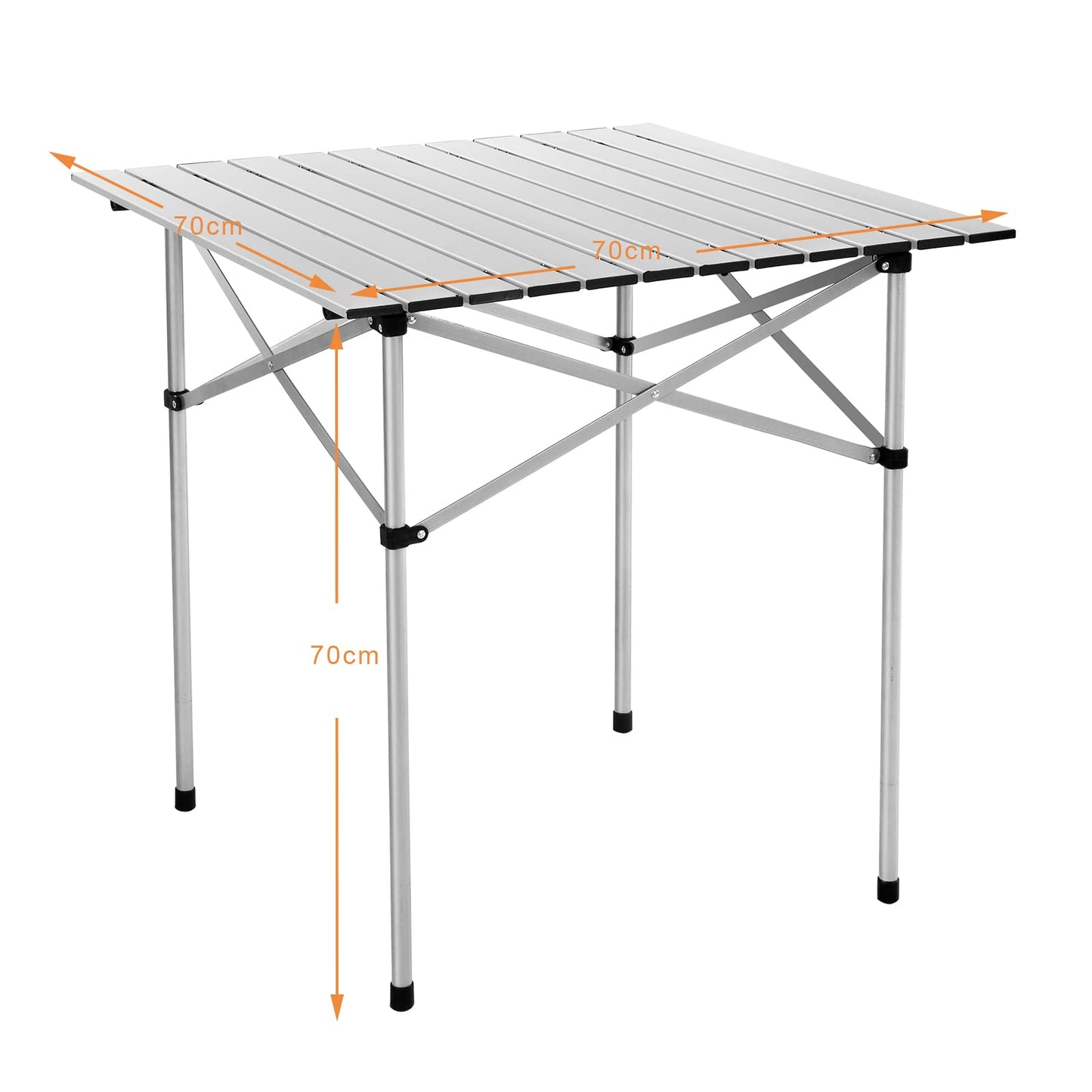 Portable Roll up Aluminum Table With Carrying Bag (70 x 70 x 70 cm (L x W x H))