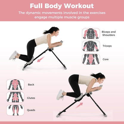 Ab Workout Machine with Elbow Support Knee Protection and LCD Monitor
