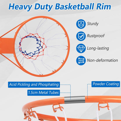 38 cm Wall Door Mounted Basketball Goal Rim for Indoor Outdoor