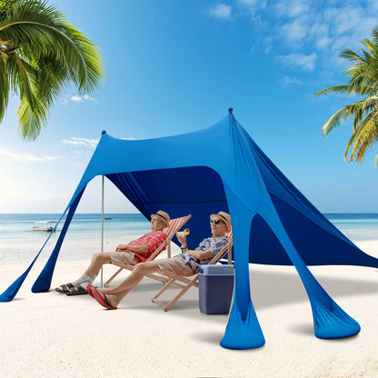 3 x 3m Beach Sunshade Canopy Windproof Sunshade for Beach Camping Patio Trip