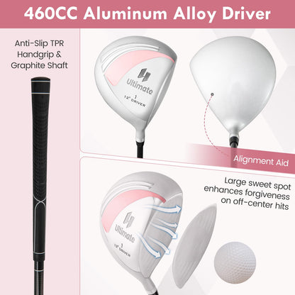 Ladies Complete Golf Club Set with Driver and Stand Bag