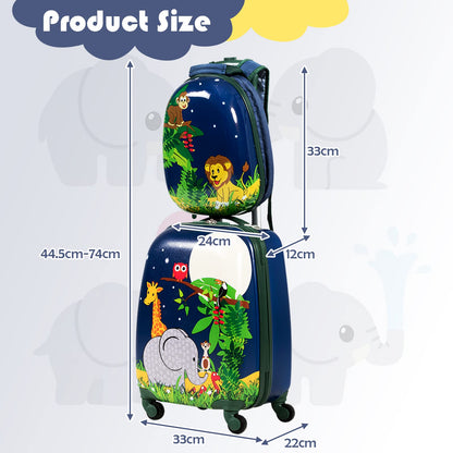2 Pieces Kids Carry On Luggage Set with Spinner Wheels