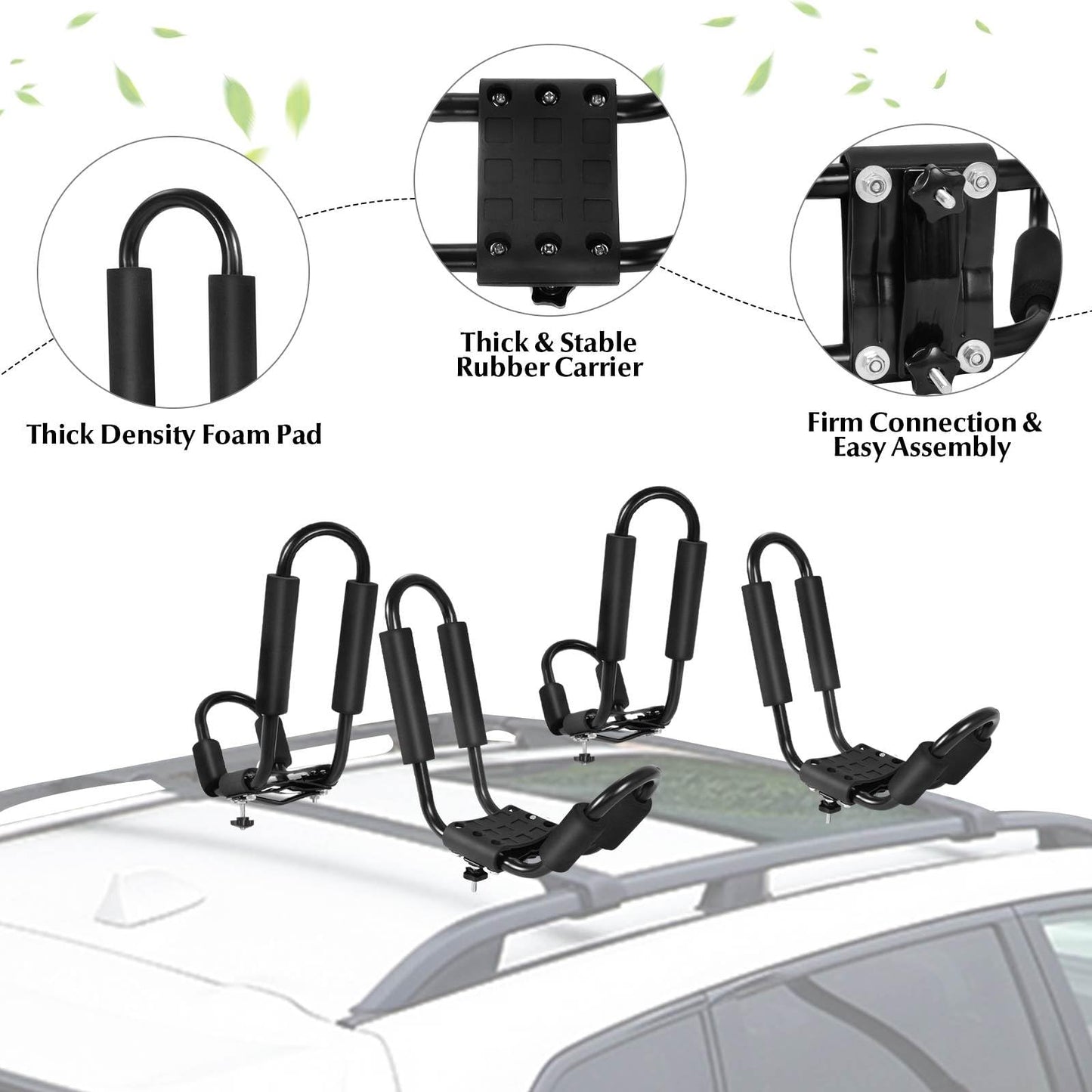 Set of 4 U-Bar Kayak Racks with Bandage