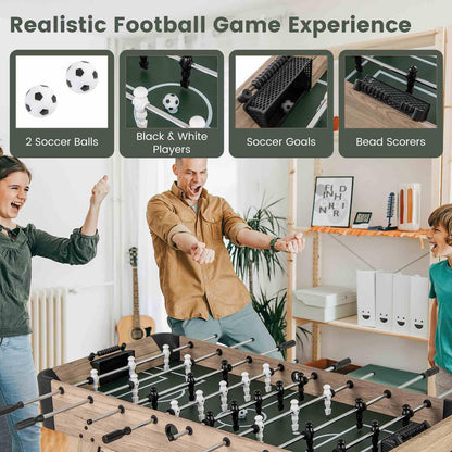 1.2m Foosball Table with Adjustable Leg Levelers for Kids and Adults for Game Rooms