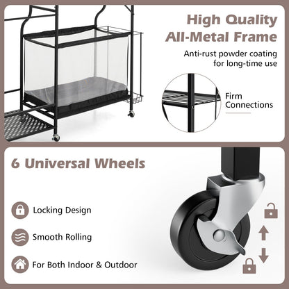 Sports Equipment Organizer for Garage Metal Ball Storage Rack