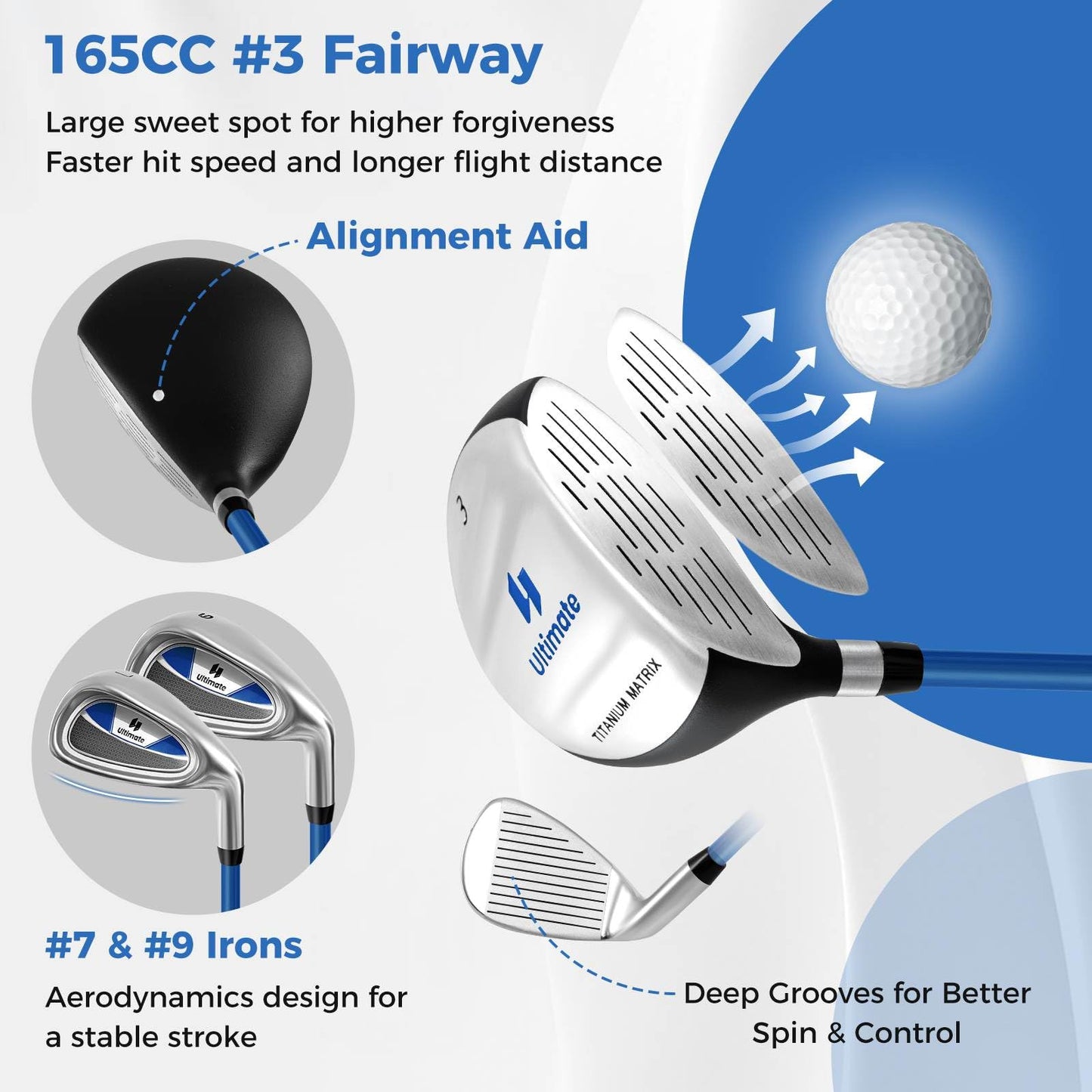 Junior Complete Golf Club Set with Lightweight Design for Kids