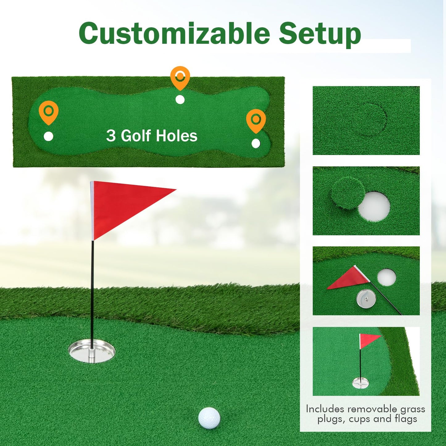 300 cm x 100 cm Golf Putting Green Professional Golf Training Mat