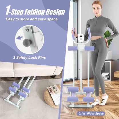 Foldable Core & Abdominal Workout Trainer with 4 Adjustable Heights