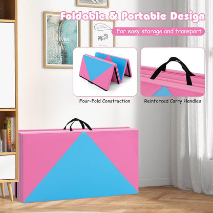 240 x 117 x 5 cm Gymnastics Mat with Carrying Handles & Hook and Loop Fasteners
