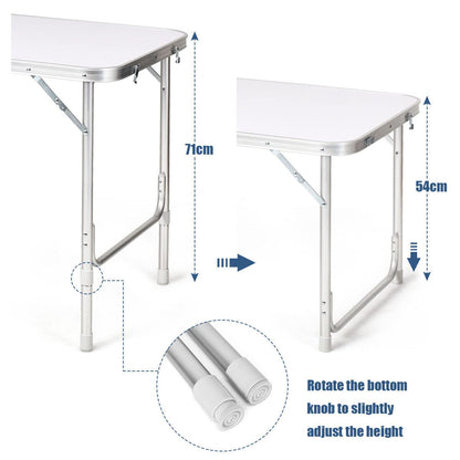 Folding Camping Table with Storage Portable Outdoor Aluminum Picnic Table w/Zippered Storage Organizer
